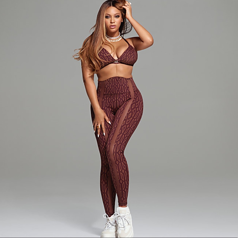 Ivy Park Adidas Monogram Sheer Panel Tights